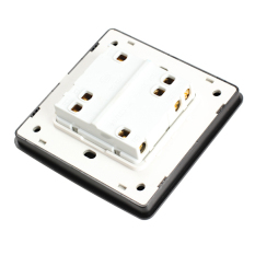 Panel Soket Alih Dua Arah Double Tomol Kontrol Daya Lampu Hitam-Intl