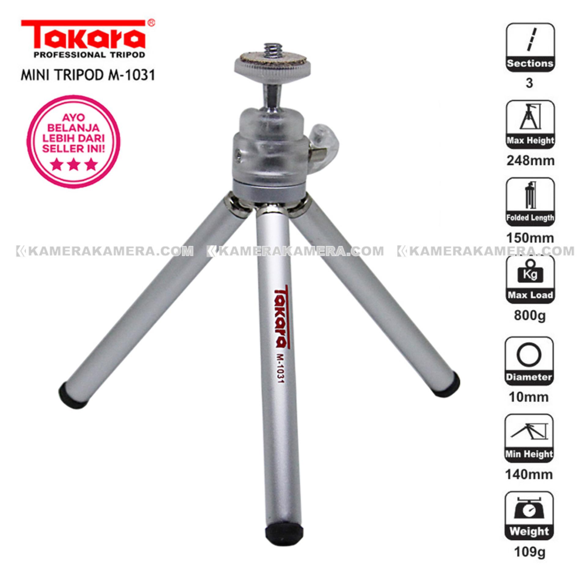 TAKARA M-1031 Silver Mini Tripod for SmartPhone , Pocket Camera Canon Nikon , Action Camera Brica Xiaomi GoPro