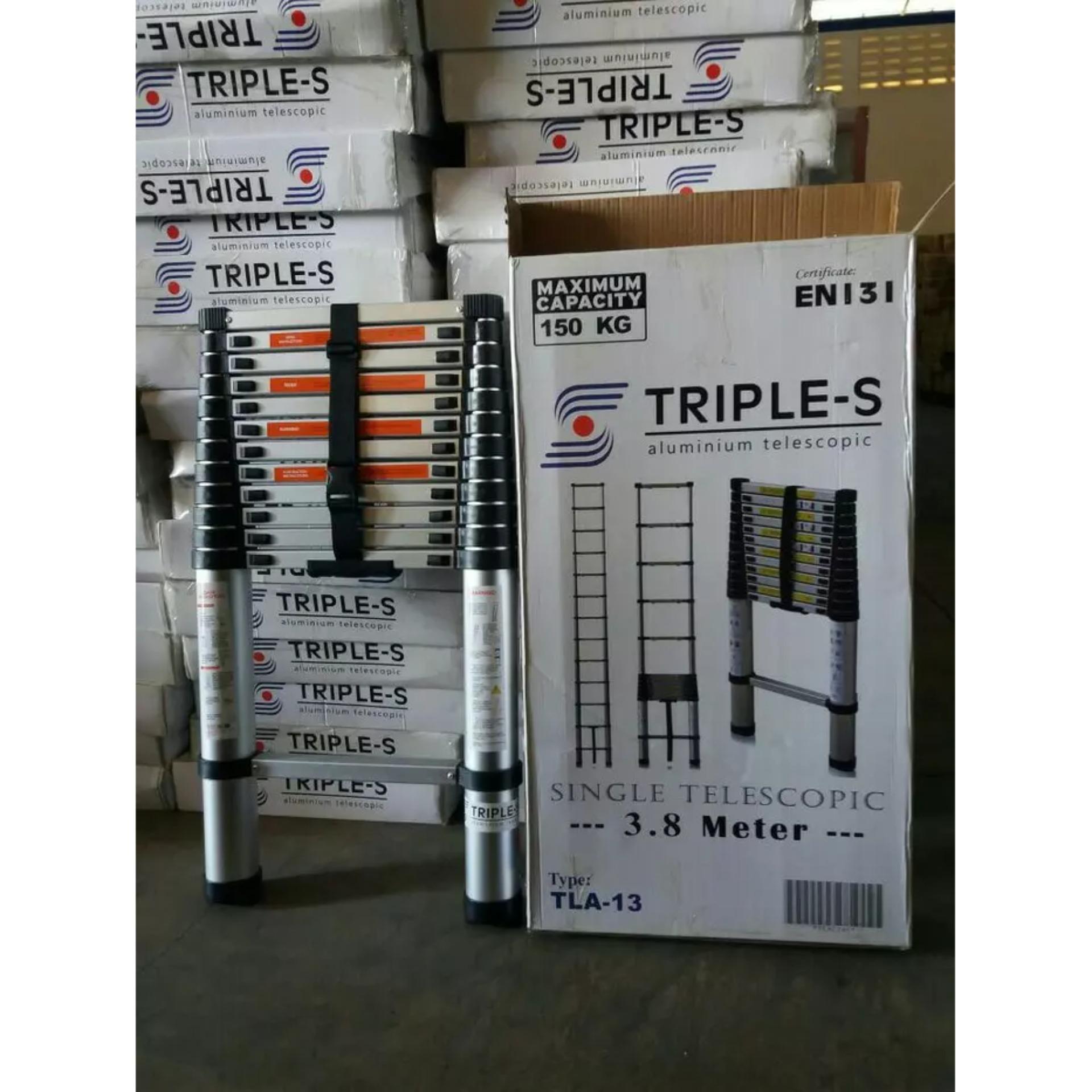 Tangga Telescopik Single 3.8Merk Triple - S Bukan Dalton.Liveo.Krisbow. Tangga Telkom. CCtv. PLN. Telescopic Single