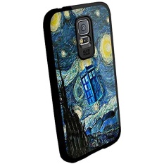 TARDIS Doctor Who Starry Night untuk IPhone dan Samsung Galaxy Case (Samsung Galaxy S5 Hitam)-Intl
