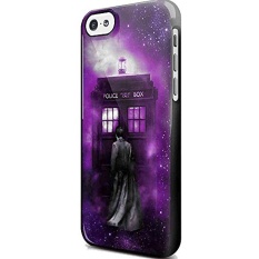 Tardis Tenth Doctor Dr Who in Space Purple for Iphone and Samsung Galaxy Case (iPhone 5C black) - intl