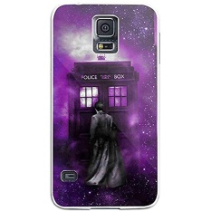 Tardis Tenth Doctor Dr Who in Space Purple for Iphone and Samsung Galaxy Case (Samsung Galaxy S5 white) - intl