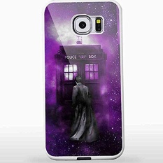 TARDIS Kesepuluh Dokter Dr Who Dalam Ruang Ungu untuk IPhone dan Samsung Galaxy Case (SAMSUNG Galaxy S6 Putih) -Intl