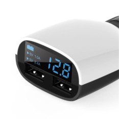 Tarkan Car Smartphone Smart Charger Dual USB with LCD / Charger mobil