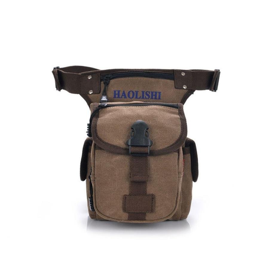 Tas Kaku Desain Vintage Klasik Modis Bahan Kanvas Untu Pria Dompet HP For Olahraga And Bepergian Outdoor Tas Pinggang- INTL