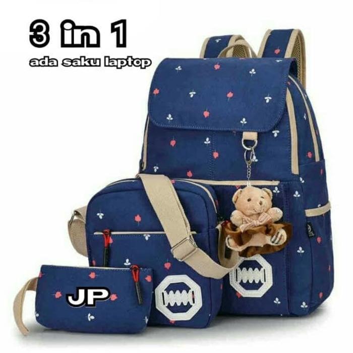 Tas Ransel Sekolah Anak SD Laki Perempuan 3in1 Tulip Tutup Murah