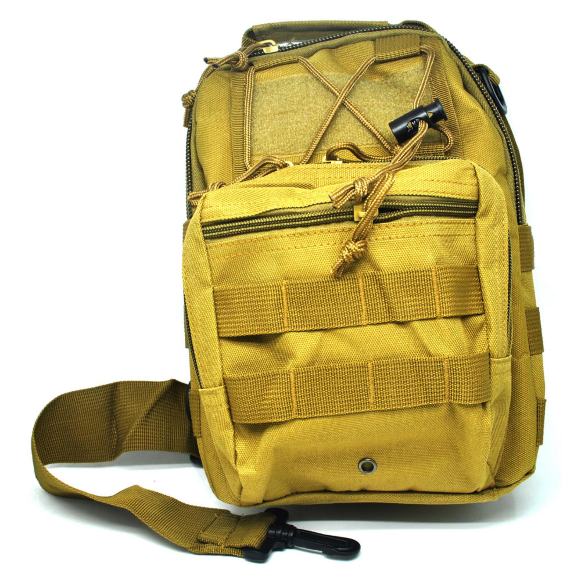 Tas Selempang Outdoor Military Tactical Duffel Backpack - Brown