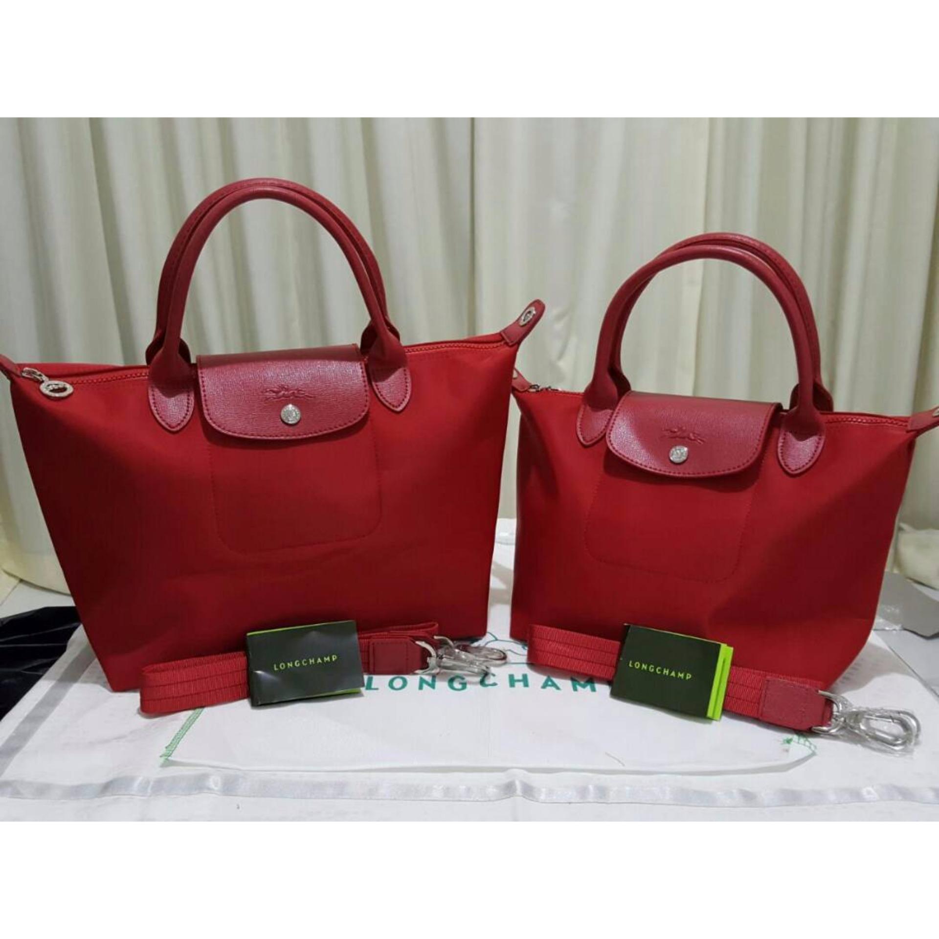 Tas Tote Wanita bahan Parasut dengan Tali Panjang Tas Longchamp Neo Kwalitas Premium