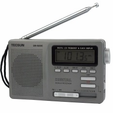 TECSUN DR-920C Radio FM MW Thomson 12 Band Jam Digital Alarm Pesawat Penerima Radio FM And Lampu Latar (Abu -abu)