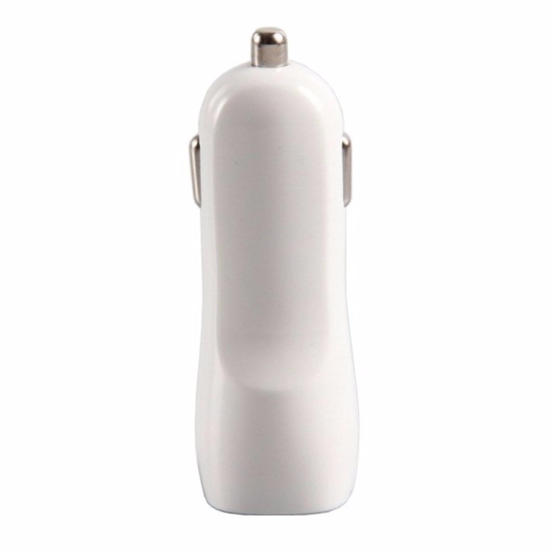 Teiton Duck Shape USB Car Charger 2 Port for iPhone and Smartphone Mini Adapter Head Charge Gadget Kepala Casan Hp Tablet di Mobil Isi Ulang Daya Baterai 2 Socket Lubang Small Kecil Awet Tahan Lama Tidak Merusak Handphone Travel - Putih