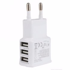 Teiton Mobile Phone USB Wall Charger EU Plug 3 Ports 2.1A Adapter Casan Kepala Charger Head Charging Battery Baterai Batre Hp Handphone Smartphone iPhone Gadget 3 Socket Lubang Energizer Isi Ulang Daya Batere Mudah Awet Tahan Lama Travel