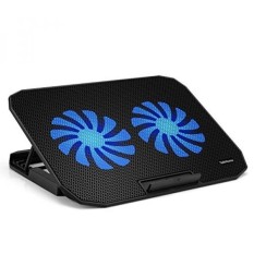 Tekhome 2-Penggemar 12-15.6 Inch Laptop Pendinginan Alas, Cooler Game Terbaik Buku Catatan Seperti Alienware, macbook, 1500 Rpm 5.5-Inci Kipas, Dapat Disesuaikan Angin, LED Biru Ringan, level 5 Heights, 2 Port USB. (LTC003)-Internasional