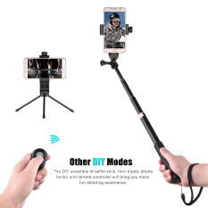 Teleskopis Selfie Stick dengan Mini Tabletop Tripod pemegang telepon Remote Controller untuk GoPro hero 5/4/3 / 3 camera untuk Ricoh theta S, M15 kamera kompak dan 60-100mm lebar smartphone Outdoorfree ^-intl