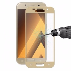 Tempered Glass For Samsung Galaxy A3 2017 A320 9H Full Screen Gold Screen Anti Gores Kaca / Screen Guard / Screen Protection / Temper Glass / Pelindung Layar Kaca Samsung Galaxy A3 2017 A320 / Depan Only / Full Cover Layar - Gold / Emas