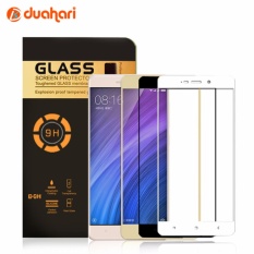 Tempered Glass Full Cover Warna Hitam Screen Protector untuk Xiaomi Redmi 4X
