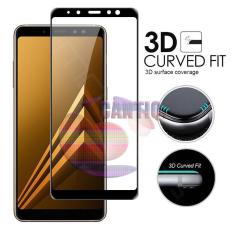 Tempered Glass Full Screen Black Samsung Galaxy A8 2018 9H Screen Anti Gores Kaca / Screen Guard / Screen Protection / Temper Glass Samsung A8 2018 / Pelindung Layar Kaca Full Samsung Galaxy A8 2018 / Depan Only / Temper Full Melengkung - Black / Hitam