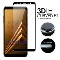 Tempered Glass Samsung Galaxy A8 2018 9H Full Screen Black Screen Anti Gores Kaca / Screen Guard / Screen Protection / Temper Glass Full Layar Samsung A8 2018 / Pelindung Layar Kaca Samsung A8 2018 / Full Cover Depan - Black / Hitam