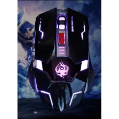 Sepuluh-bintang Baru Vineyard V7 Internet Cafe Game Glowing Mouse, Tujuh Makro Utama Elektronik Definisi Kontes Wired Game mouse (Biru)-Intl