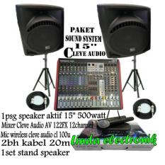 TERBARU...Paket Sound System 15inch CLEVE AUDIO dan MIXER 12channel