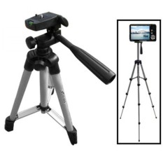 Termurah !! Weifeng Portable Tripod Stand 4-Section Aluminium Legs With Brace - Wt-3110a - Silver Black Hitam - Tri Pod Kaki Tiga Penyangga Penahan Sandaran Holder Stand Kamera Camera Hp Smartphone Maximal Berat Maksimal 7kg 7 Kg Original