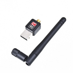 Berkualitas Tinggi Nirkabel WIFI Adaptor 5dB Wifi Antena 150 Mbps Portable USB WIFI Adaptor (hitam)