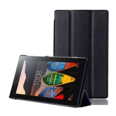 Thinnest and Lightest Smart Leather Durable Cover Case Stand For Lenovo Tab3 7 710F 710I (Black) - intl