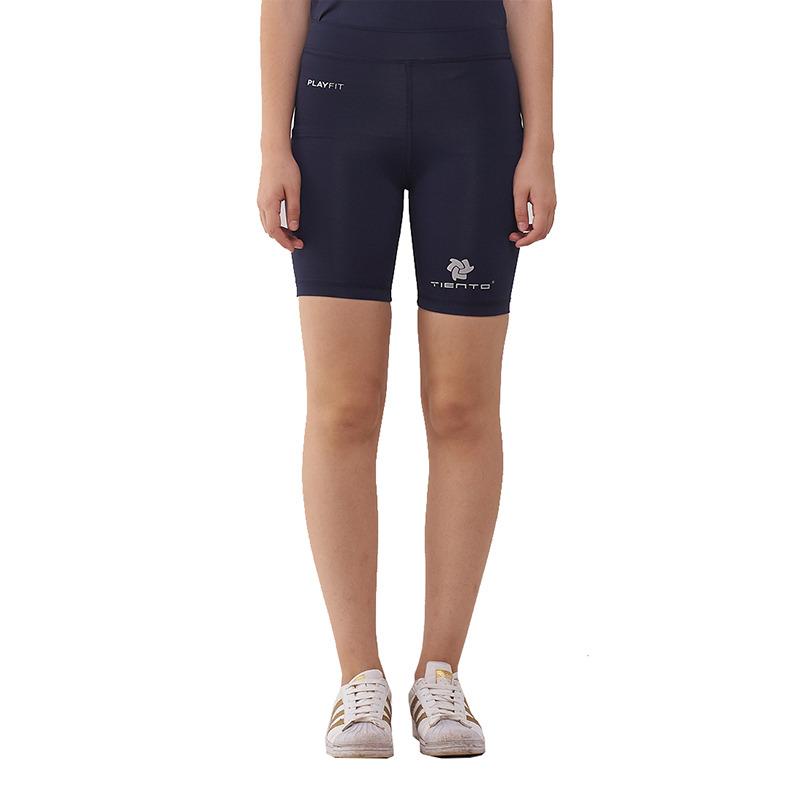 Tiento Baselayer Celana Pendek Ketat Navy Putih Leging Pants Legging Wanita dan Pria Compression Lari Senam Zumba Yoga Running Futsal Sepakbola Renang Diving Voli Sepeda Original