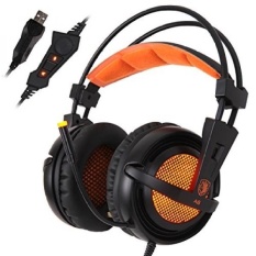 Tinggi Kualitas SADES A6 USB PC Gaming Headset Urround Suara Stereo Gaming Headphone Over Ear Headband dengan Sensitivitas Tinggi MicrophoneVolume Control Breathing LED Lampu untuk Pemain Game PC-Internasional