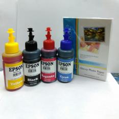 TINTA EPSON 664 PHOTO QUALITY 4 WARNA (BLACK, CYAN, YELLOW, MAGENTA) BONUS PHOTO PAPER