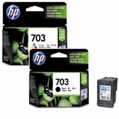 Tinta HP Deskjet 703 Black + 703 Tri-color Ink Cartridge - Multiwarna Original INK
