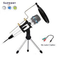 TKGOU Rekaman Mikrofon, Komputer Mikrofon Set dengan Tripod Stand & POP Filter Recording Microphone untuk Komputer/iPhone/laptop, Bagus untuk Youtube, Facebook, Gaming-M30S-Plus-Intl
