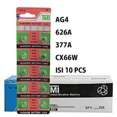 Han's Aksesoris - TMI Battery Alkaline Baterai Kancing Lithium AG4 CX66 (1.55V) Untuk Kalkulator, Jam, Kamera, PDA - Isi 10 Pcs