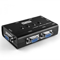 TNP 4 Port USB 2.0 KVM Switch Manual Selector Rack Mount Box Adapter with 4 VGA USB KVM Cables for Computer PC Laptop Notebook M - intl