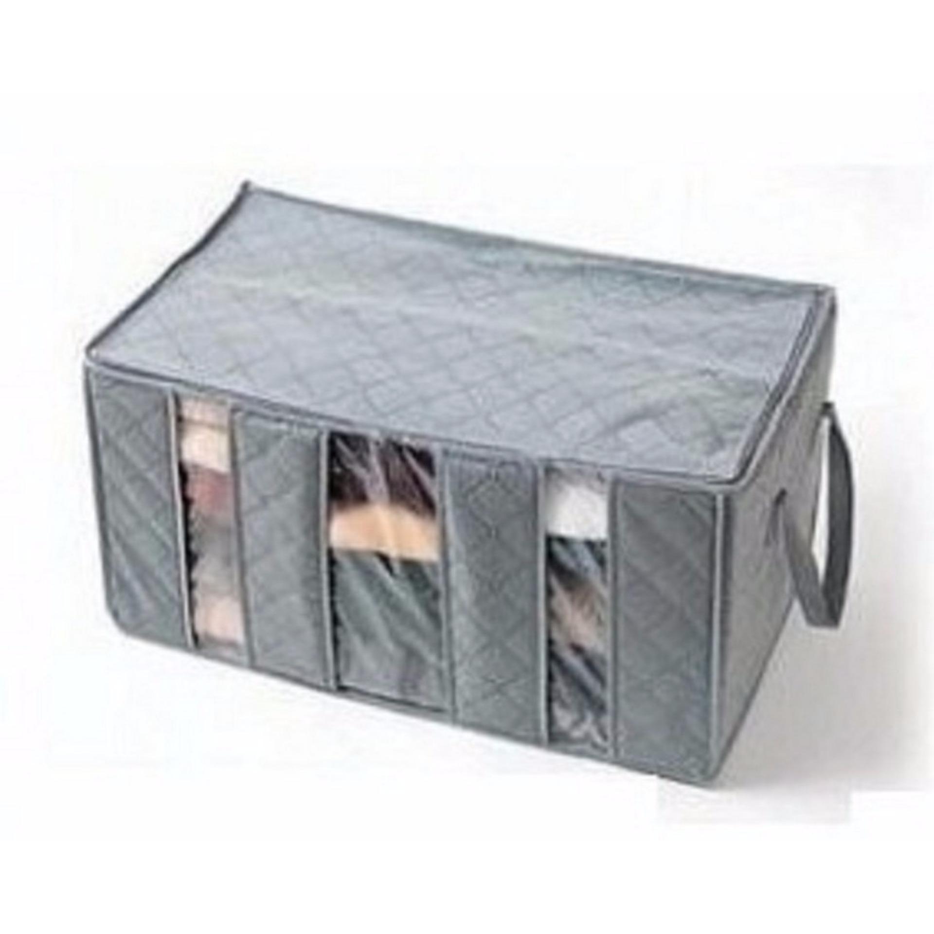 TOKO49 Tempat Baju Fiber Storage Box Bamboo Charcoal Anti Bacterial - ORANGE