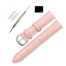 TON CHARME Kulit Asli Watchband Stainless Steel Buckle Hitam/Coklat/Merah/Biru/Pink18/19/ 20/21/22/24mm-Intl