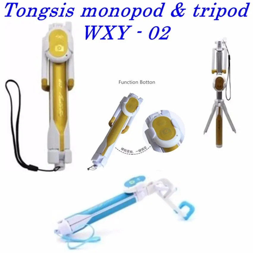 Harga tongsis selfie stick wxy 02 with tripod legs bluetooth camera | CekHarga.PW