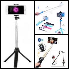 Tongsis Tripod Remote Bluetooth Shutter 3 In 1 - Hitam