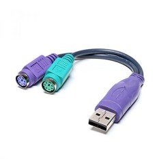 Top-Longer PS2 to USB Adapter For Keyboard & Mouse with PS2 Interface,Built-in USB IC,Support PS/2 Port of KVM Switch (Purpl - intl