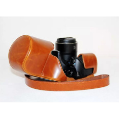 Kulit PU Paling Bagus Tas Wadah Kamera Cover dengan Tali Bahu untuk Canon SX530 SX520 Coklat (Kamera Tidak Termasuk)