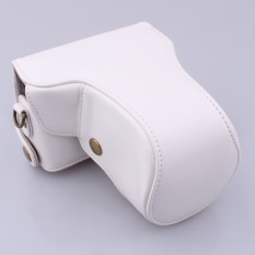 Kulit PU Paling Bagus Tas Wadah Kamera Penutup dengan Strap Bahu Forcanoneos-M/EOS-M2 Putih (Kamera Tidak Termasuk)-Intl