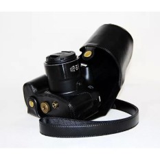 Kulit PU Paling Bagus Tas Wadah Kamera Penutup dengan Strap Bahu Forcanonpowershot SX60 Hitam (Kamera Tidak Termasuk)-Intl