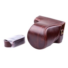 Kulit PU Paling Bagus Tas Wadah Kamera Penutup dengan Bahu StrapforCanonEOSM10 Kopi (Kamera Tidak Termasuk)-Intl