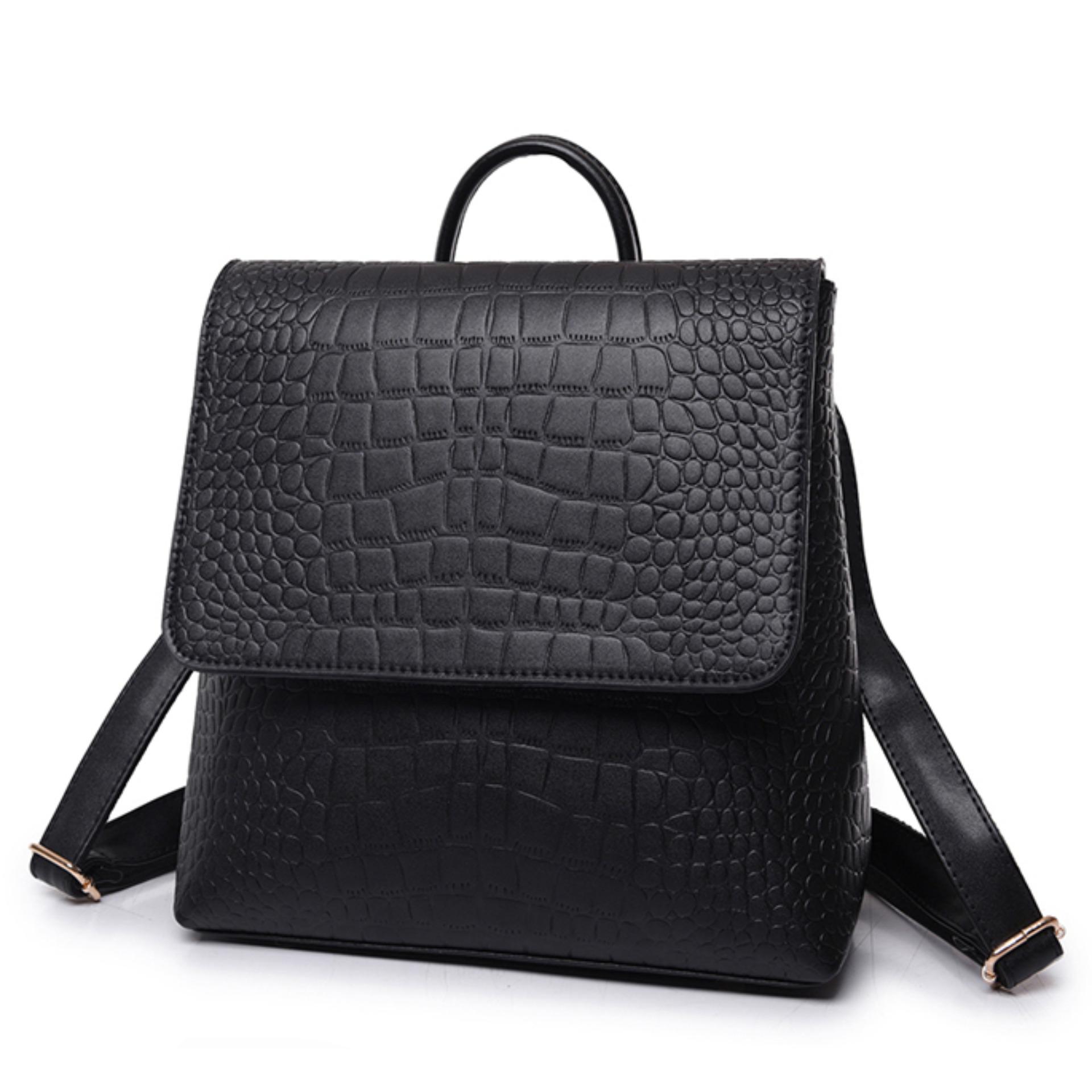 Toposhine Tas Ransel Wanita Kulit - Black