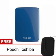 Toshiba Canvio Connect - 1TB - Biru + Pouch