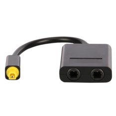 TOSLINK Berlapis Emas Digital Audio Optik Splitter 1 dari 2 Out Adaptor Kabel (Hitam)