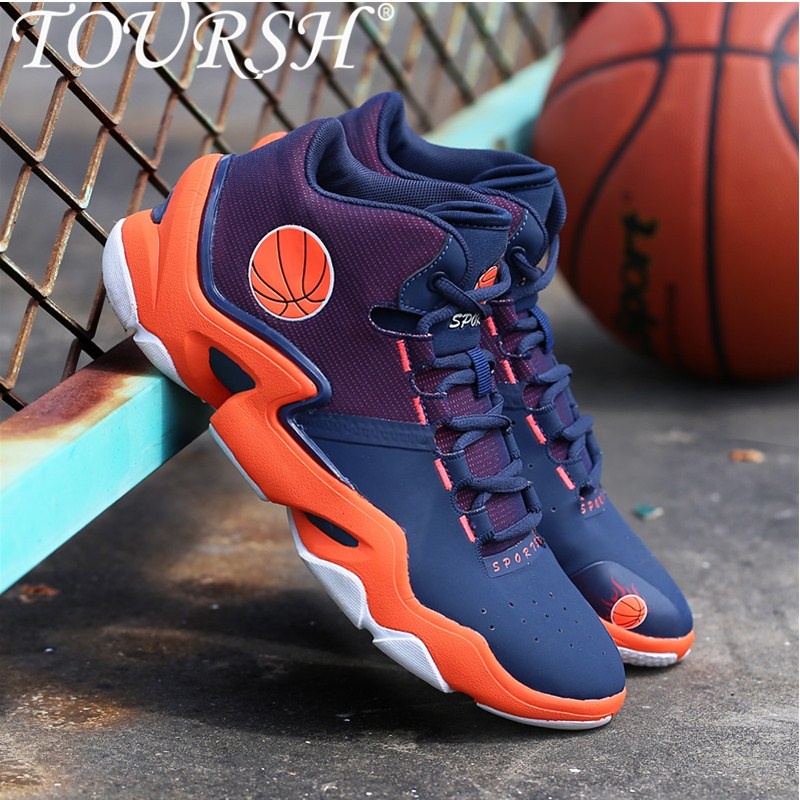 TOURSH Sepatu Basket Pria Bola Basket Karet Boots Shock Penyerapan Bernapas Sepatu Atletik Olahraga Sneakers untuk Bola Basket Sepatu Lari- INTL