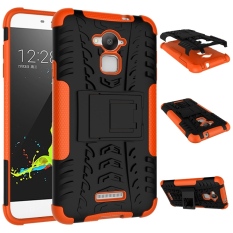 TPU dan PC Shockproof Heavy Duty Combo Hybrid Lapisan Grip Case untuk Coolpad CATATAN 3/8676-A01 (hitam/Oranye) -Intl