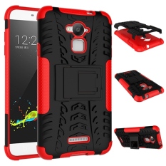 TPU dan PC Shockproof Heavy Duty Combo Hybrid Lapisan Grip Case untuk Coolpad CATATAN 3/8676-A01 (hitam/Merah) -Intl