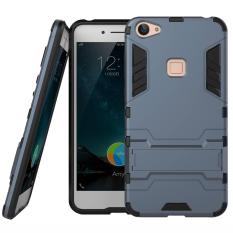 TPU PU Case dengan Kickstand Fitur untuk VIVO X6 (DARK BIRU)-Intl