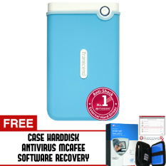 Transcend Harddisk External 1TB Storejet 25M3B - Biru + Gratis Trend's Case Hard drive + Software Recovery + Antivirus MC Afee